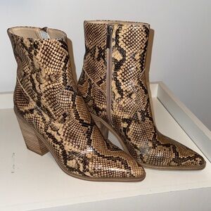 Steve Madden Brown Snakeskin Ankle Booties